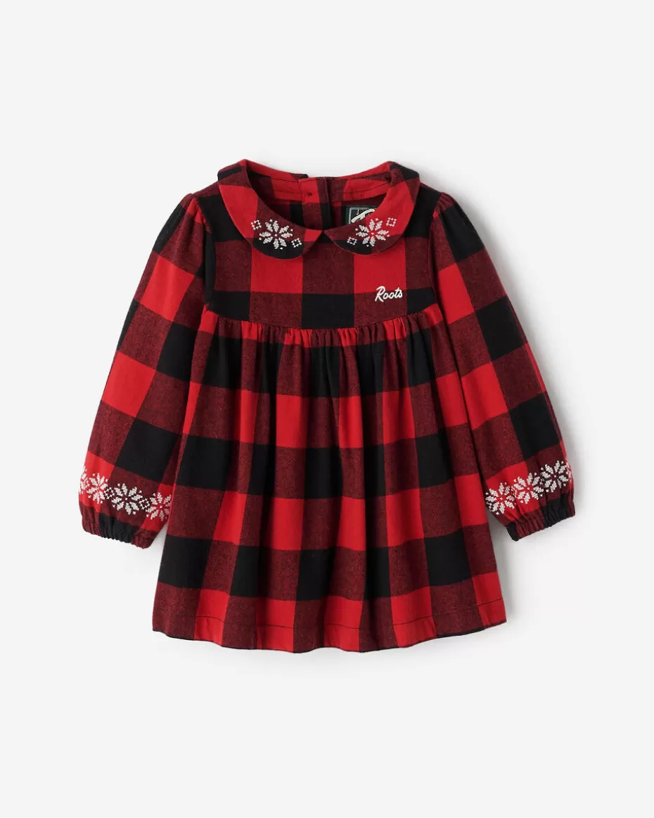 Best Roots Baby Babydoll Park Plaid Dress CABIN RED