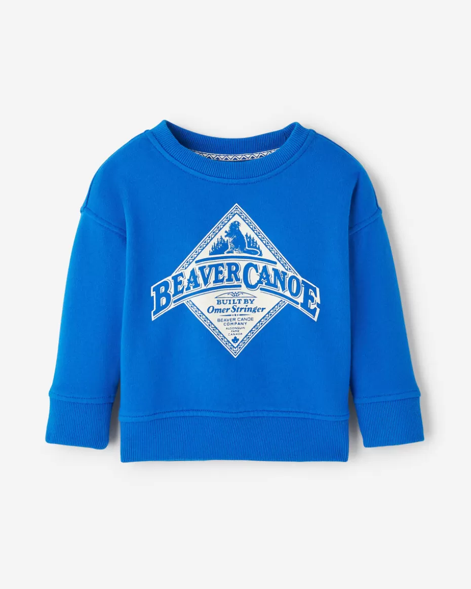 Online Roots Baby Beaver Canoe Relaxed Crew Sweatshirt ACE BLUE