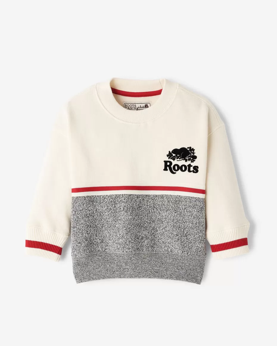 Cheap Roots Baby Cabin Crew Sweatshirt BIRCH WHITE