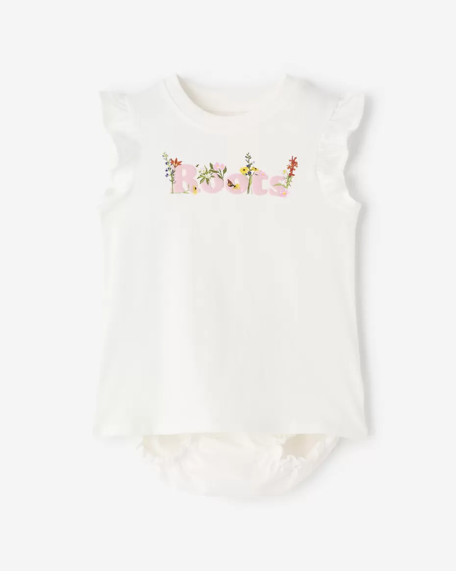 New Roots Baby Cooper Floral Dress EGRET