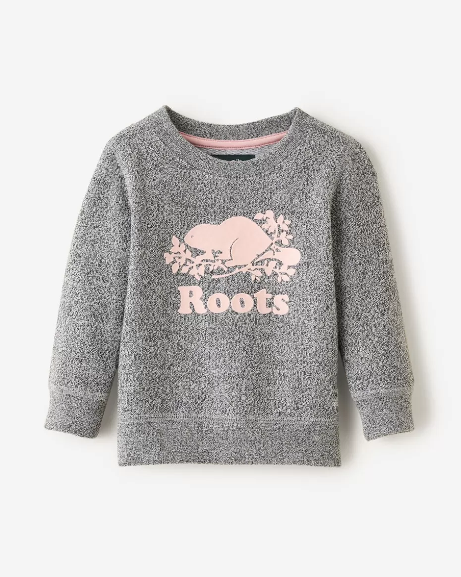 Shop Roots Baby Organic Original Crew Sweatshirt SALT & PEPPER