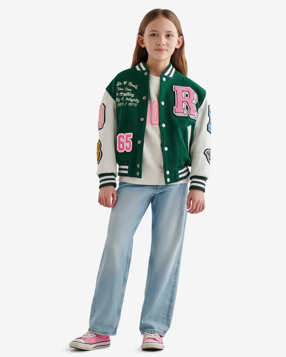 Shop Roots Barbie™ X Kids 65 Varsity Jacket PINE GROVE