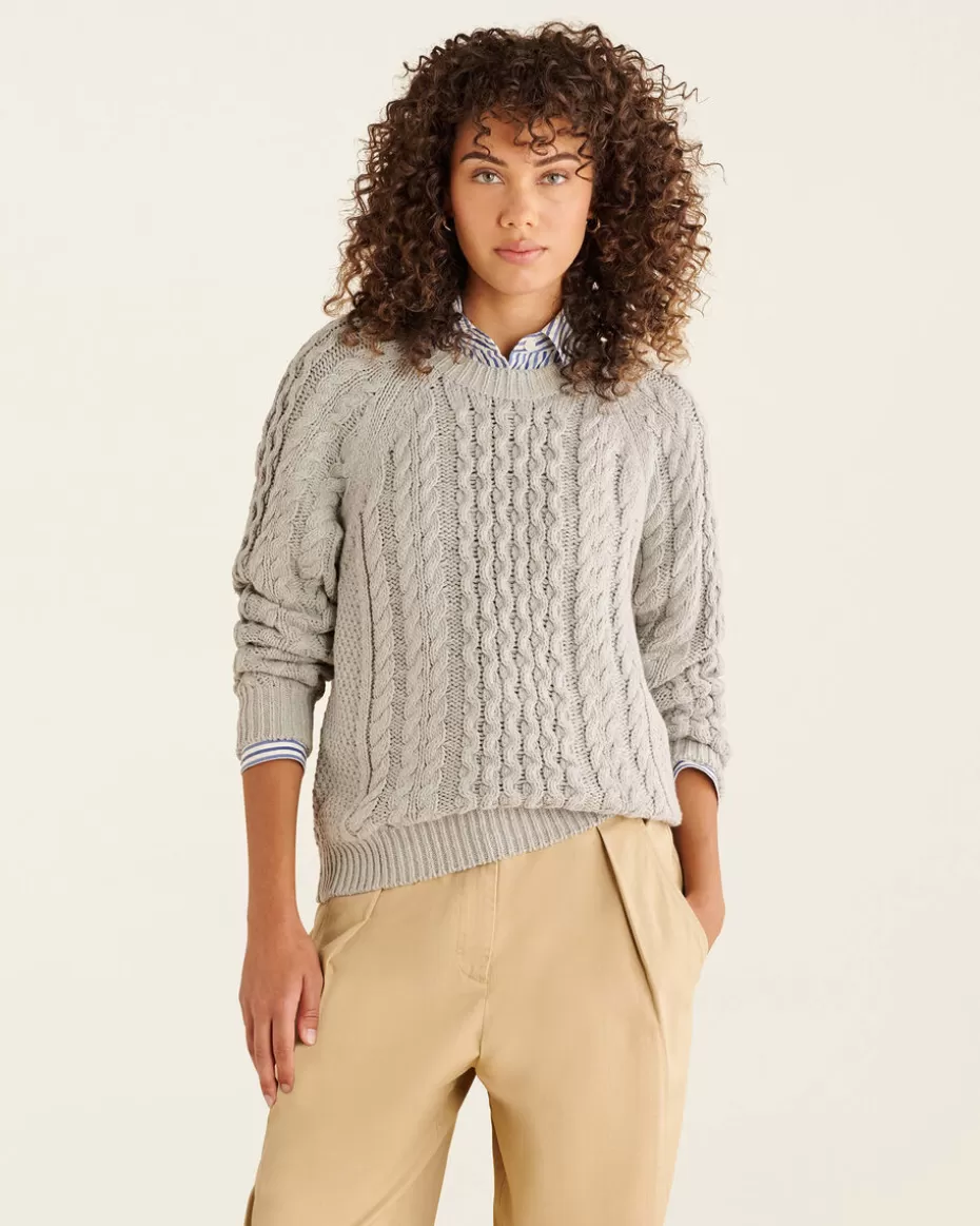 Flash Sale Roots Cable Sweater GREY MIX