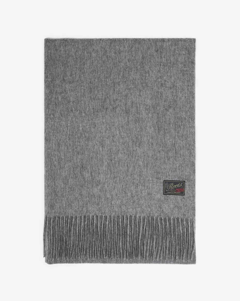 Sale Roots Cold Lake Wool Blanket Scarf GREY MIX