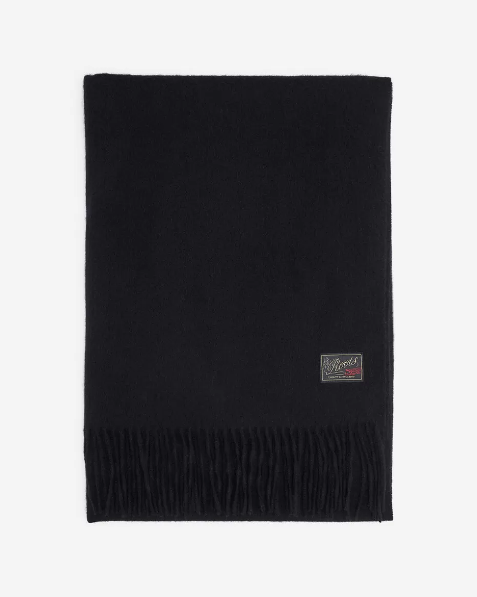 Hot Roots Cold Lake Wool Blanket Scarf BLACK