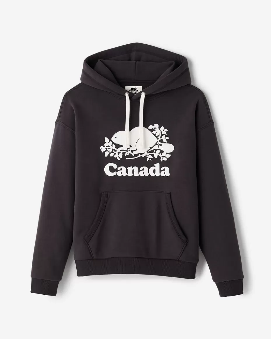 Best Sale Roots Cooper Canada Kanga Hoodie CHARCOAL BLACK