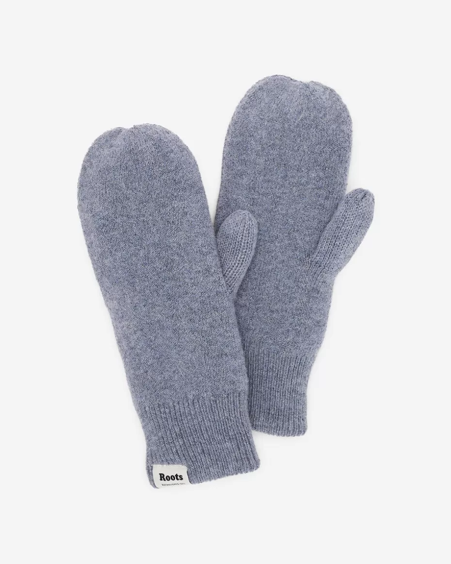 Cheap Roots Cozy Knit Mitten MEDIUM GREY MIX