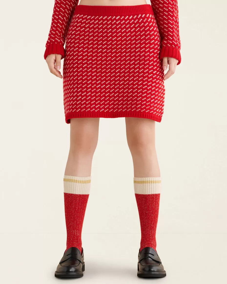 Sale Roots Falling Snow Mini Skirt RED