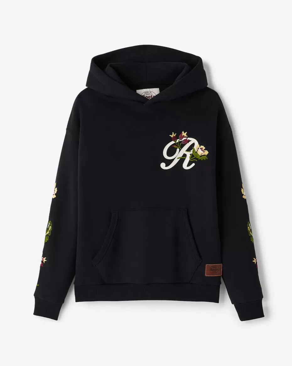 Cheap Roots Floral Studio Hoodie BLACK