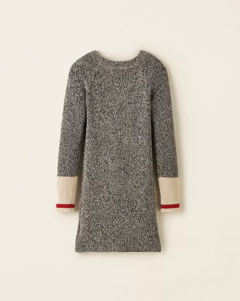 Discount Roots Girls Cabin Knit Dress GREY OAT MIX