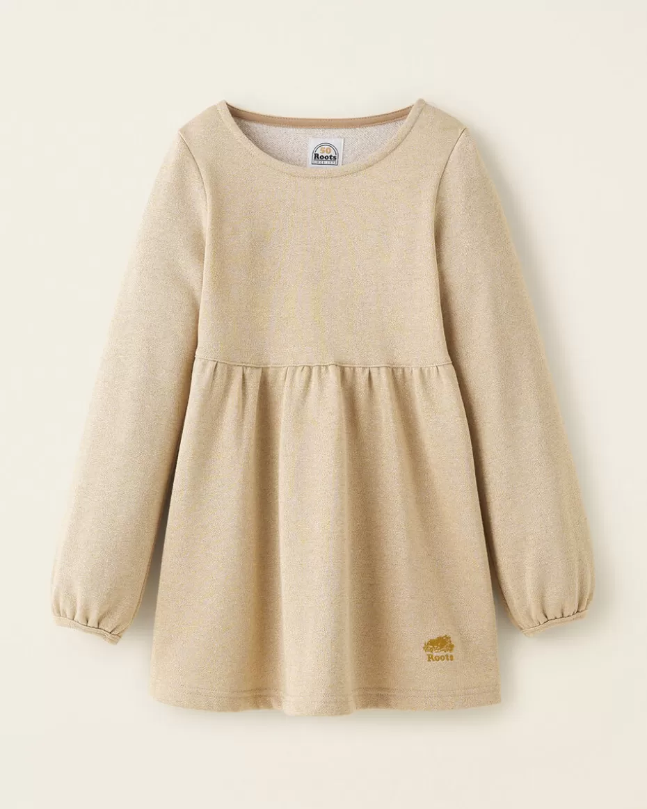 Store Roots Girls Gold Sparkle Dress PALE GOLD