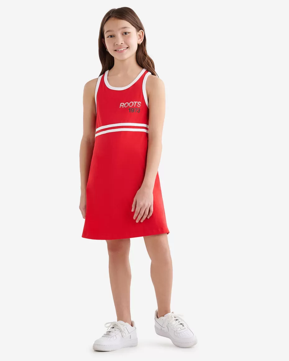 Online Roots Girls Northern Athletics Tank Dress JAM RED