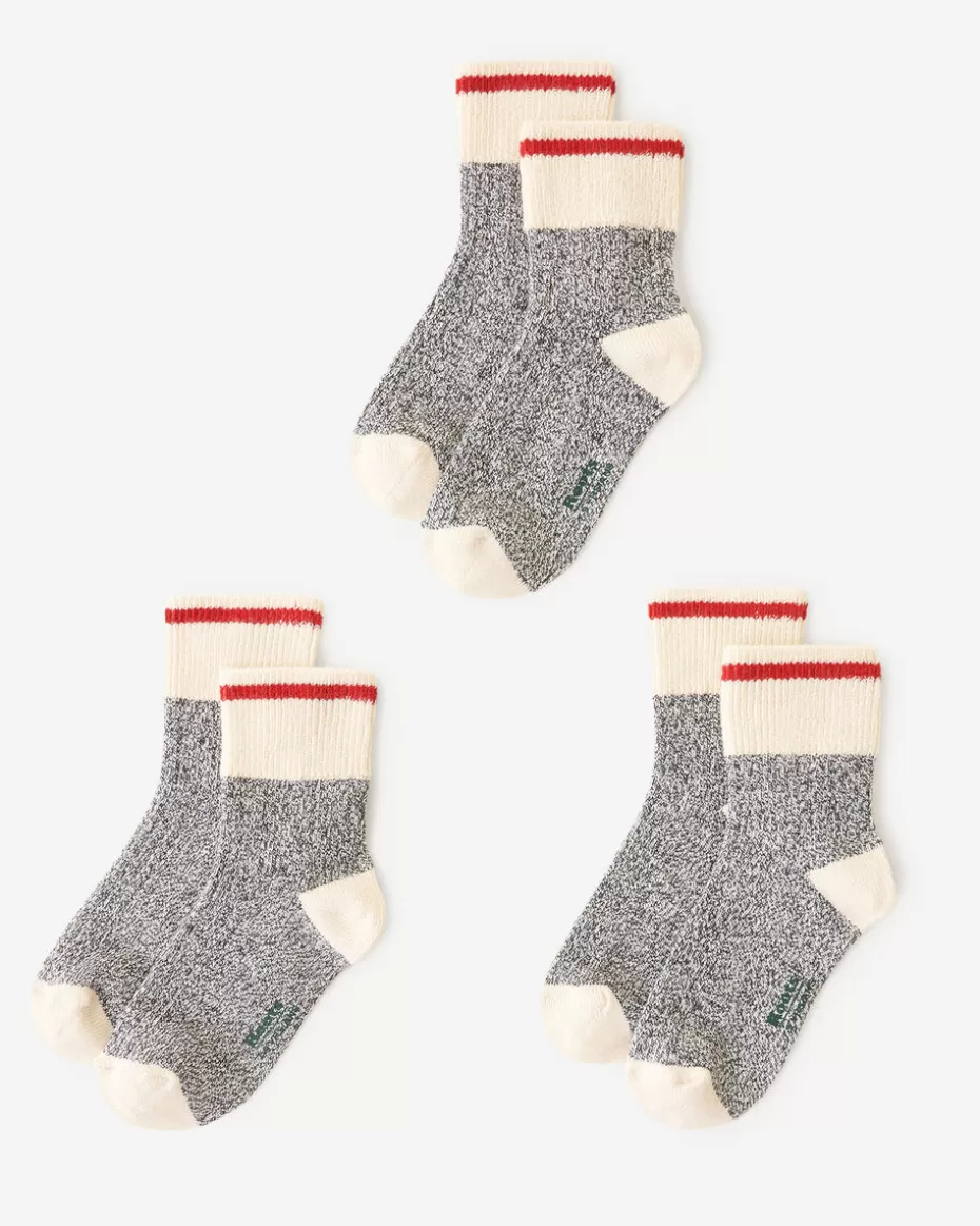 Outlet Roots Kid Classic Cabin Ankle Sock 3 Pack SALT & PEPPER