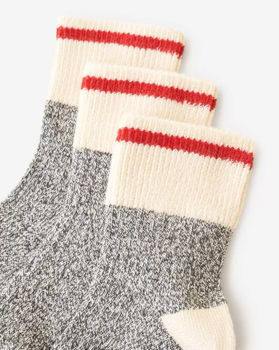 Outlet Roots Kid Classic Cabin Ankle Sock 3 Pack SALT & PEPPER