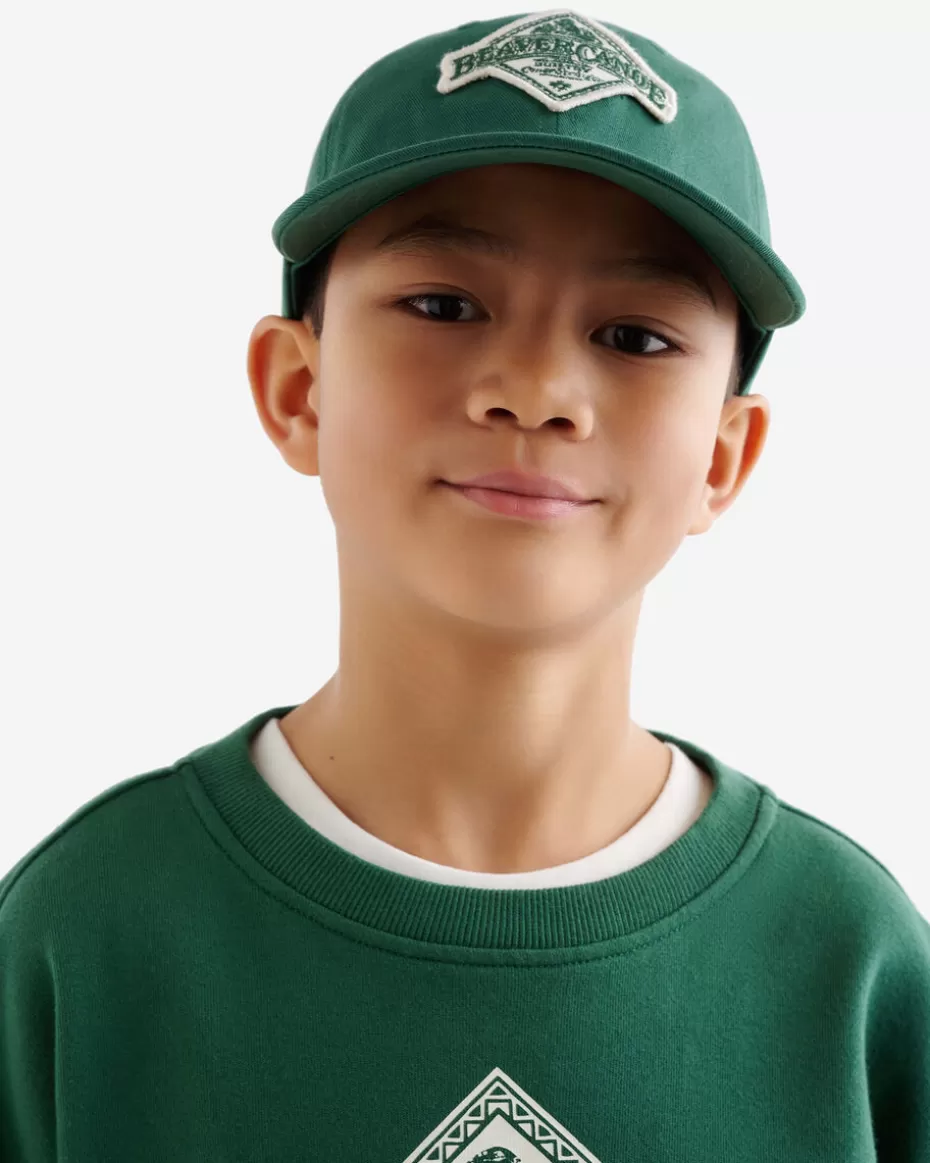 Cheap Roots Kids Beaver Canoe Baseball Cap FOREST GREEN