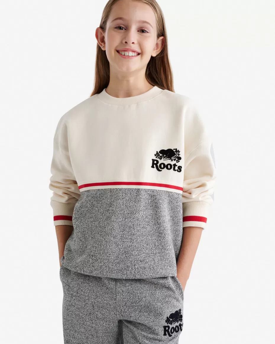 Cheap Roots Kids Cabin Crew Sweatshirt BIRCH WHITE