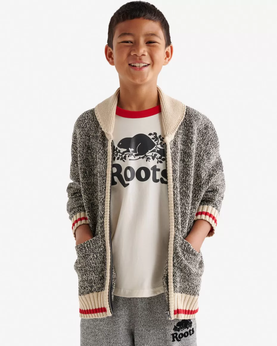 Cheap Roots Kids Cabin Shawl Cardigan GREY OAT MIX