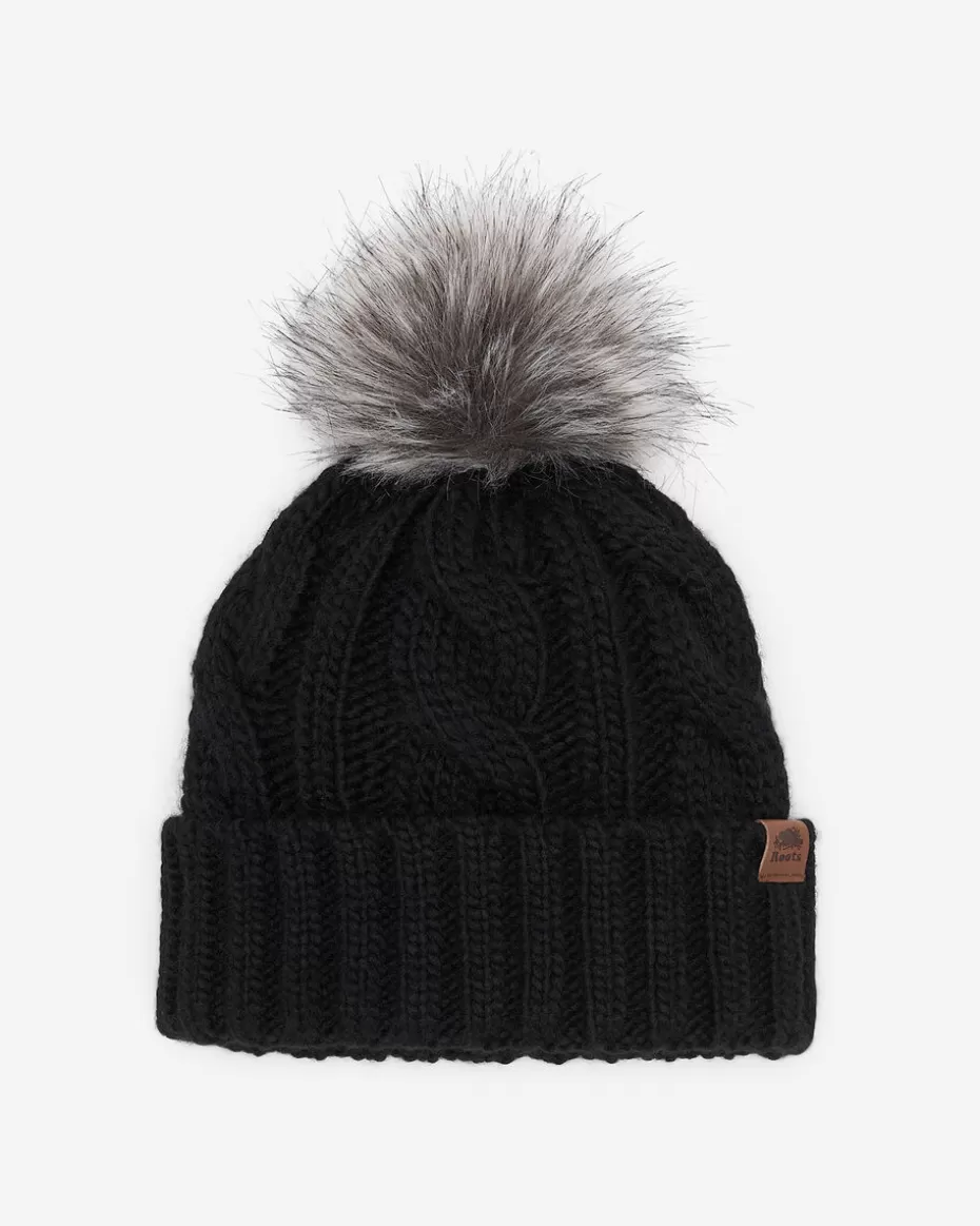 Shop Roots Kids Olivia Cable Toque BLACK