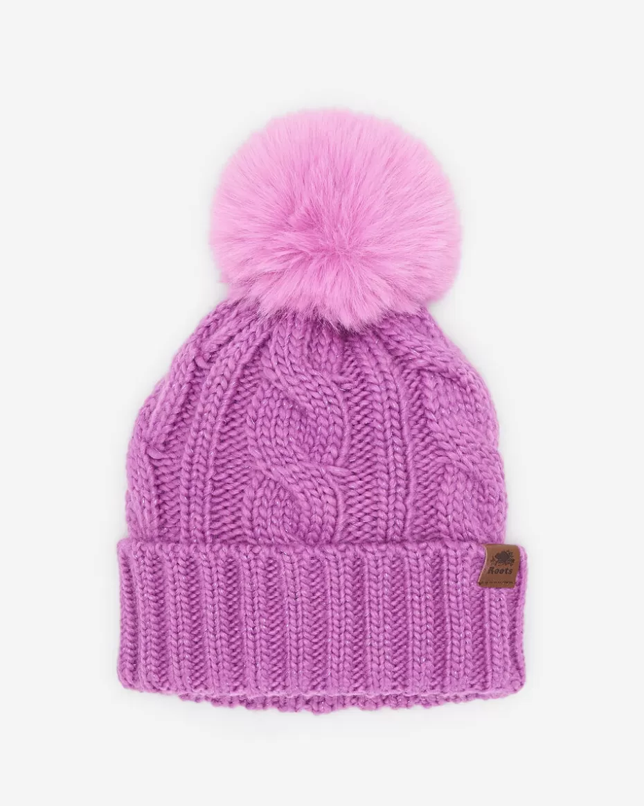 Cheap Roots Kids Olivia Cable Toque PURPLE SPARKLE