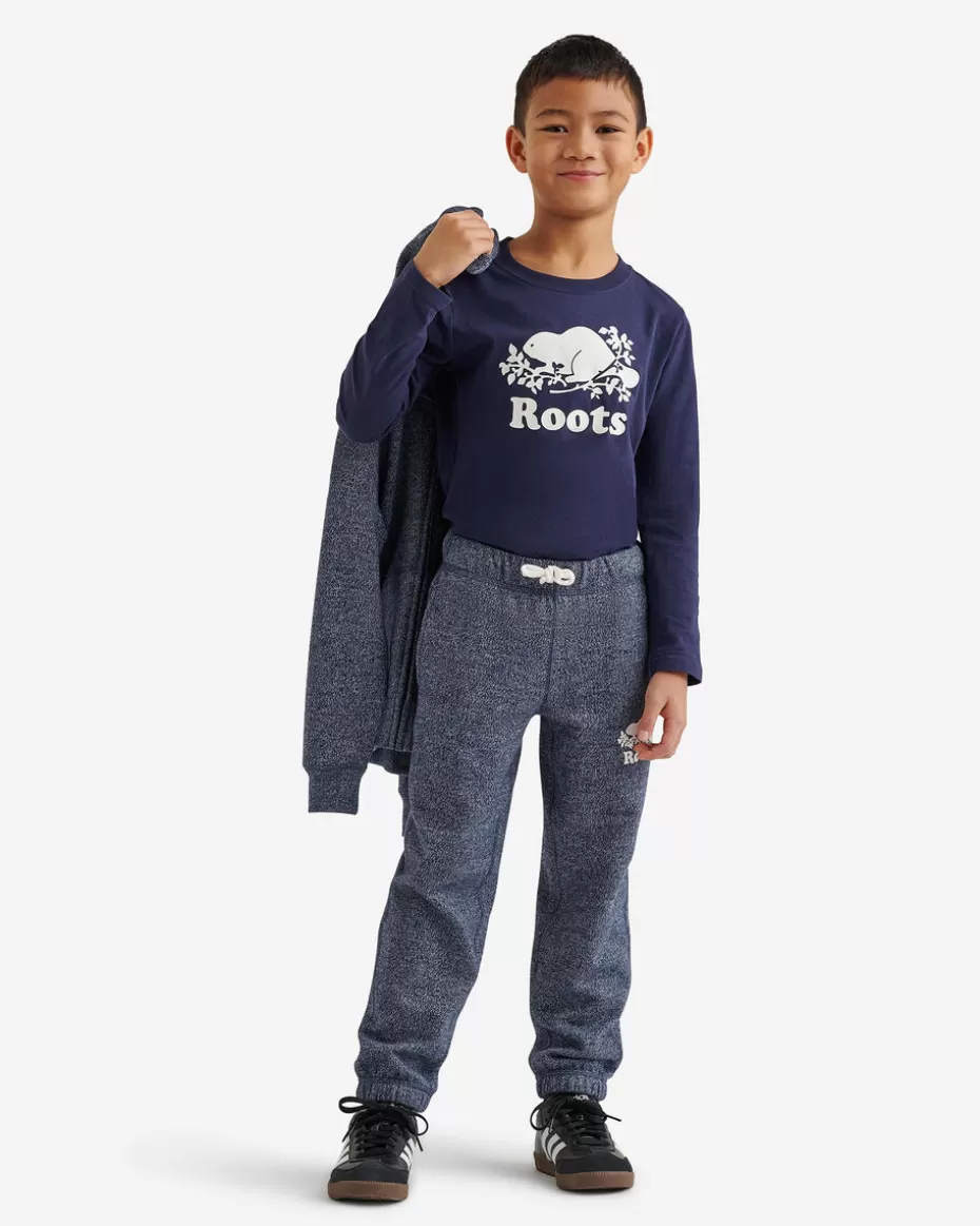 Flash Sale Roots Kids Organic Original Cooper Beaver T-Shirt NAVY BLAZER