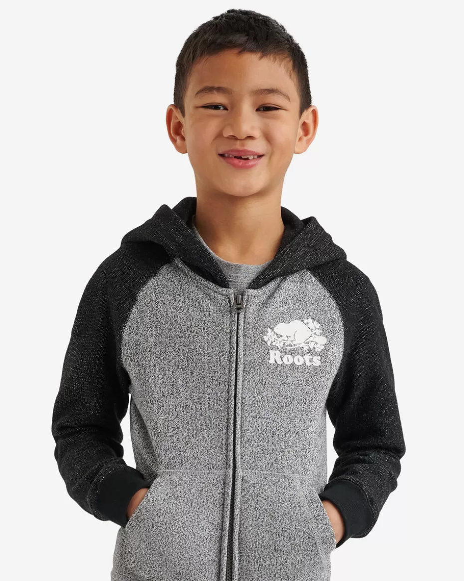 Cheap Roots Kids Organic Original Full Zip Hoodie BLACK PEPPER