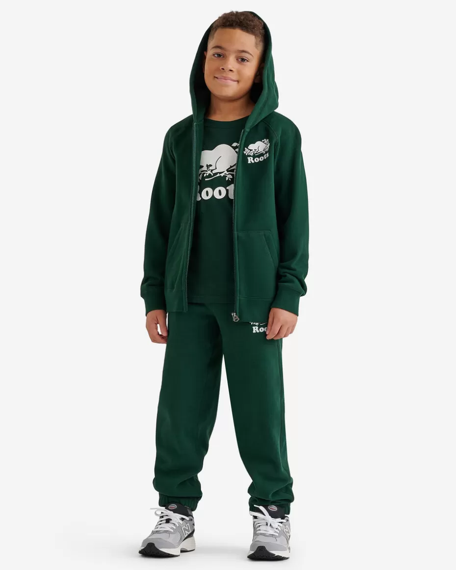 Store Roots Kids Organic Original Full Zip Hoodie VARSITY GREEN