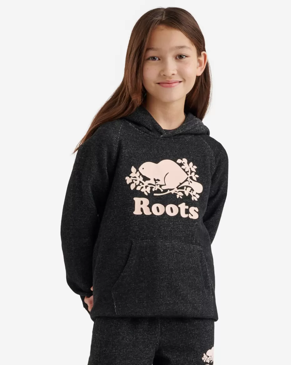 Cheap Roots Kids Organic Original Kanga Hoodie BLACK PEPPER