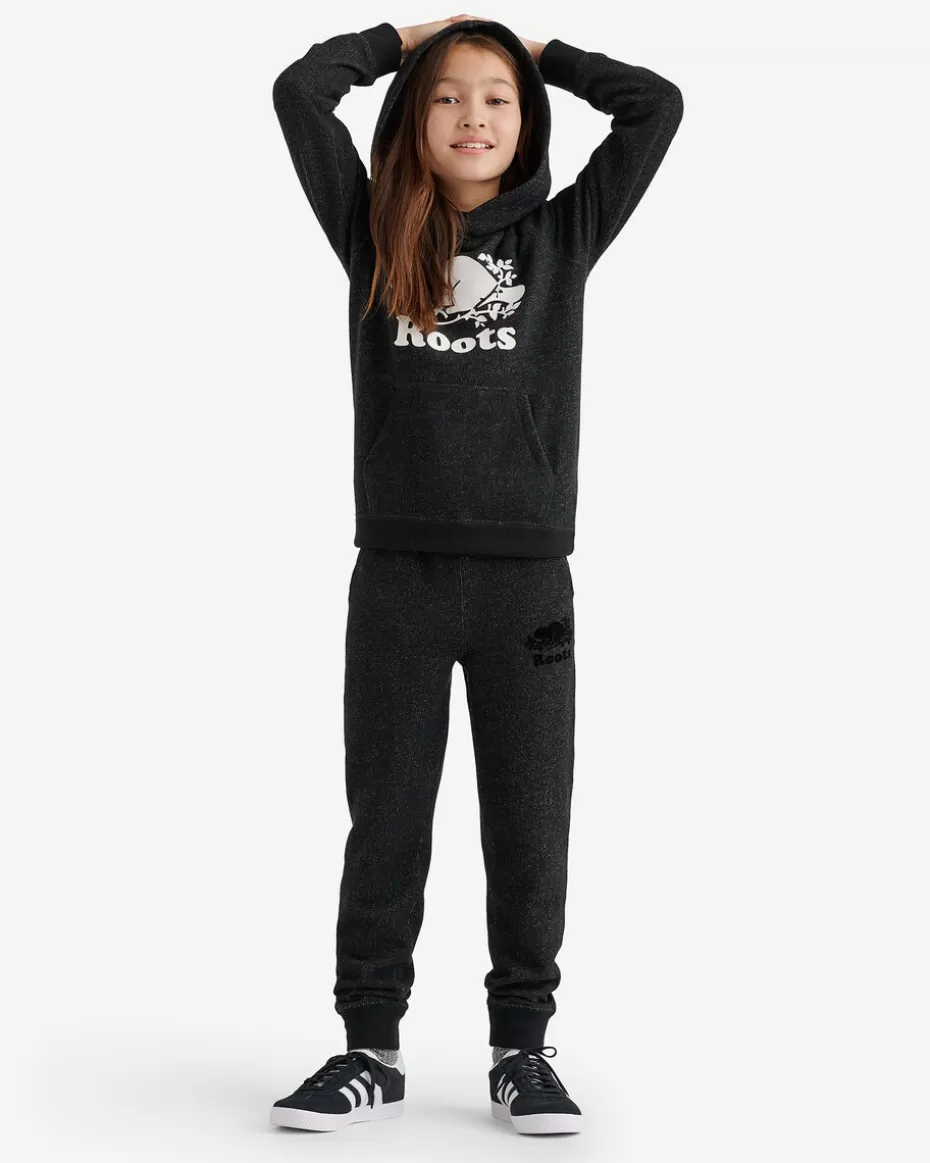 Shop Roots Kids Organic Original Kanga Hoodie BLACK PEPPER