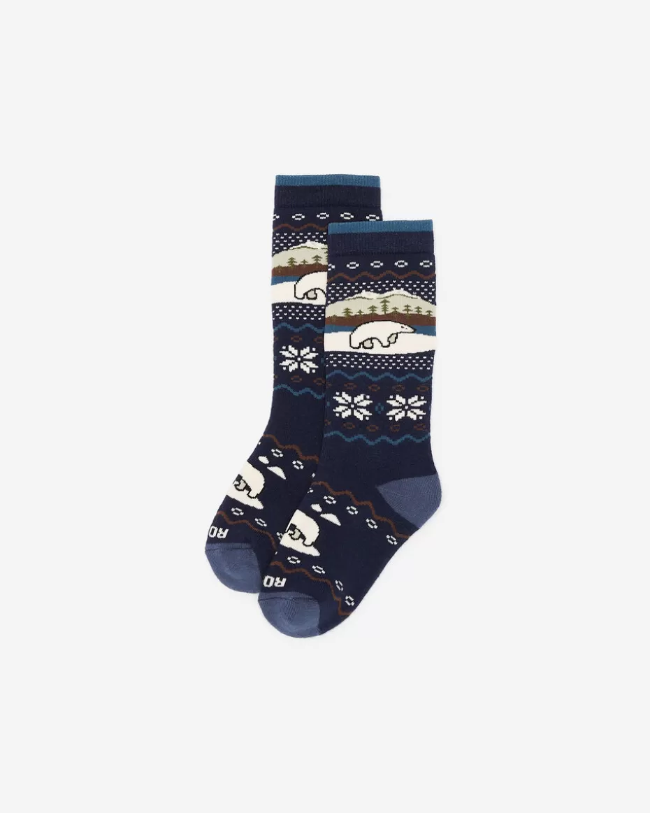 Clearance Roots Kids Wilderness Boot Sock DARK SLATE BLUE