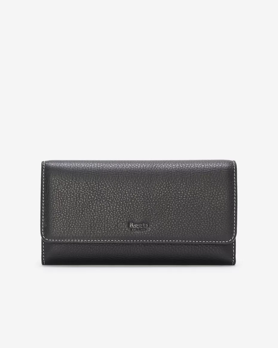 Shop Roots Large Chequebook Clutch Prince BLACK