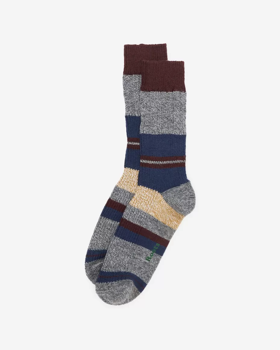 Online Roots Mens Elemental Dinner Stripe Sock GREY MIX