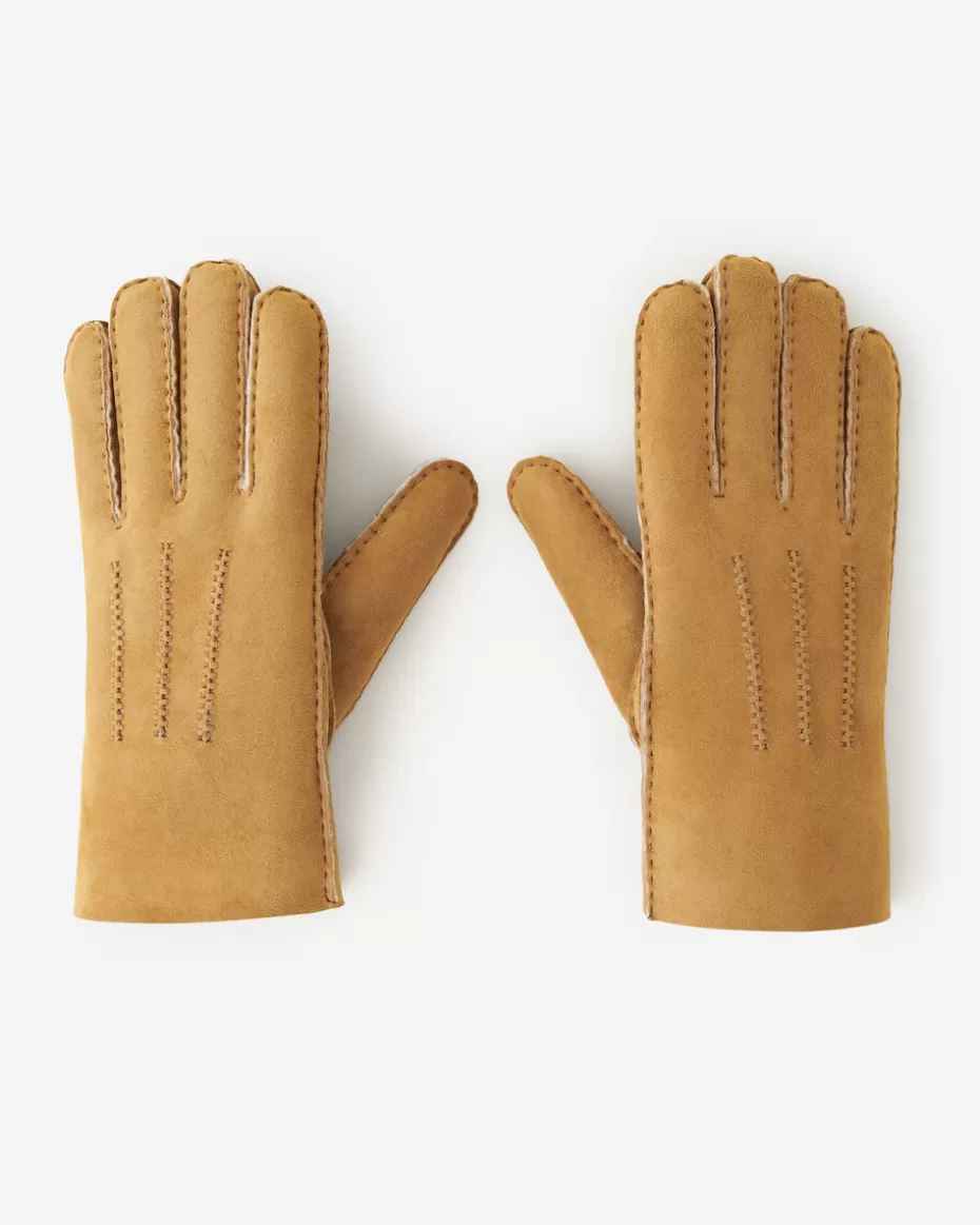 Sale Roots Mens Shearling Glove TAN