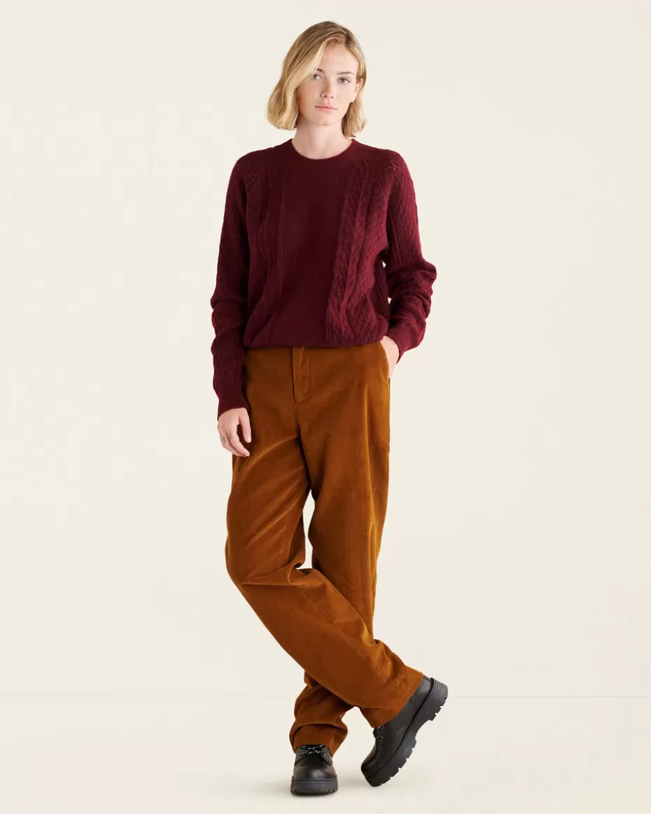 Store Roots Merrick Pointelle Sweater WINDSOR WINE