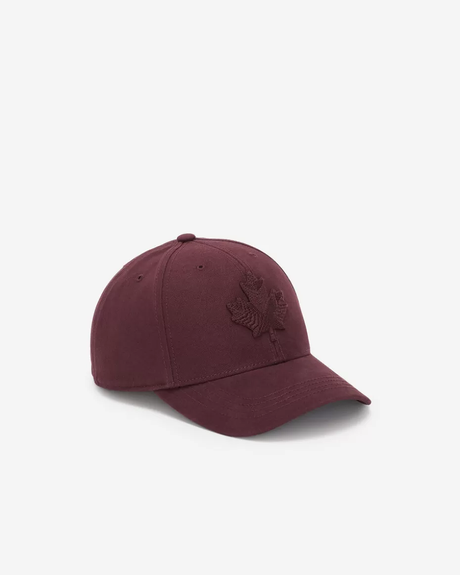 Fashion Roots Modern Leaf Baseball Cap DEEP MAROON