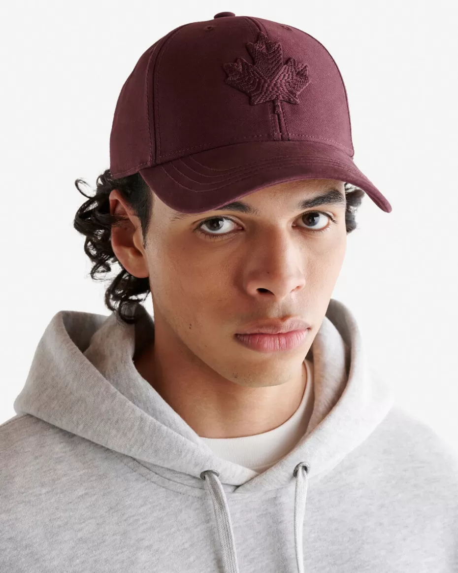 Fashion Roots Modern Leaf Baseball Cap DEEP MAROON