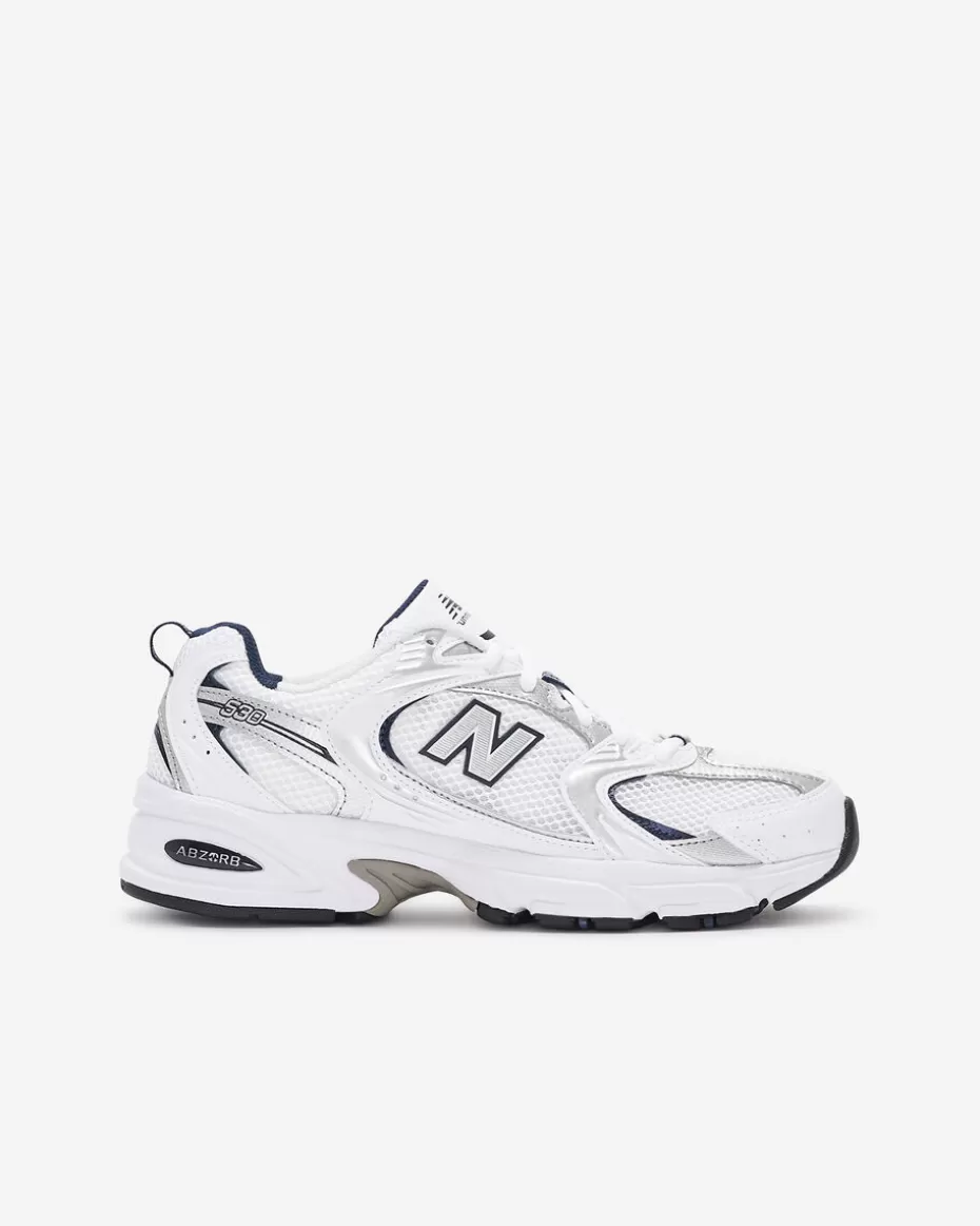 Shop Roots New Balance 530 WHITE/NATURAL/INDIGO