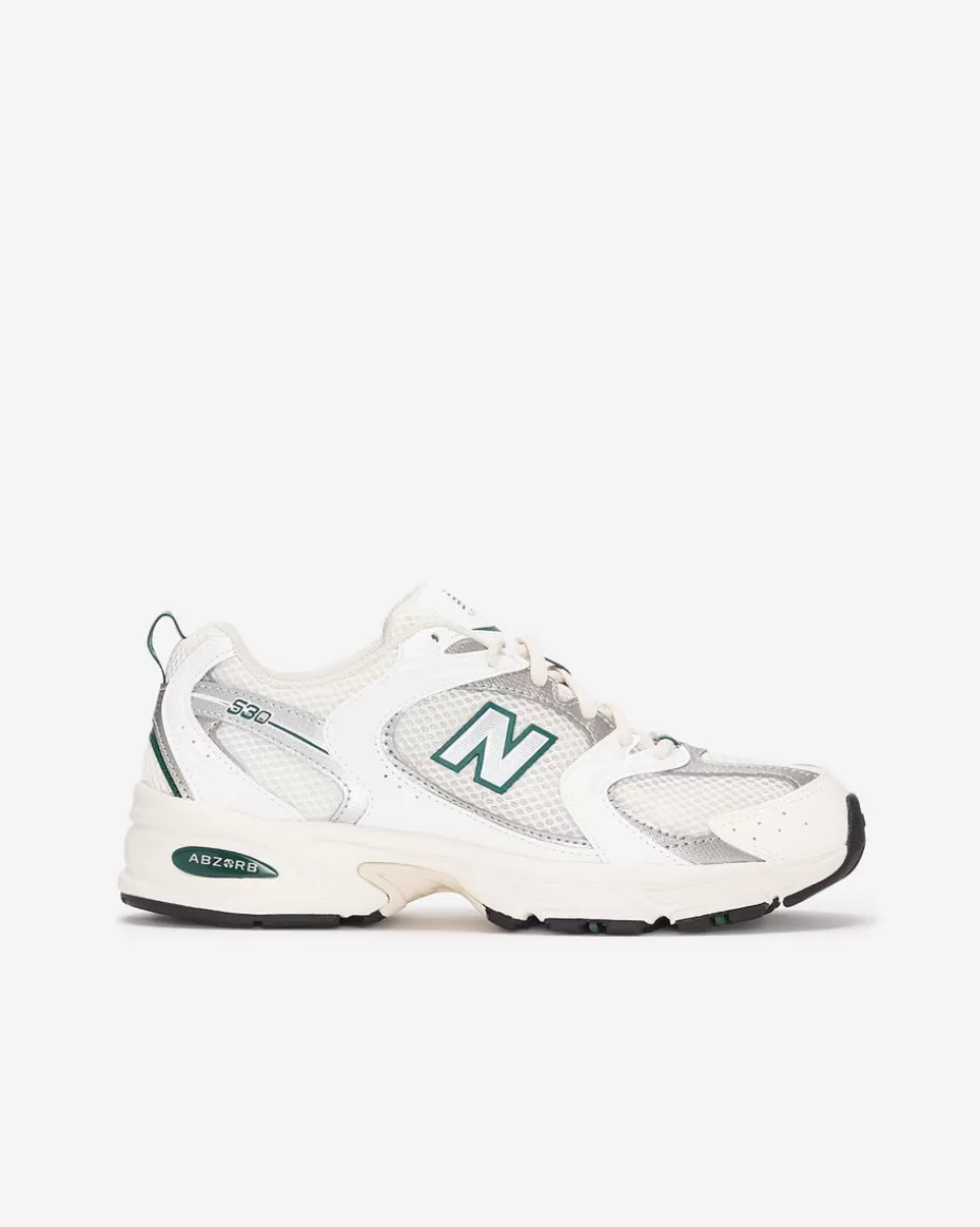 Cheap Roots New Balance 530 SEA SALT/WHITE/GREEN