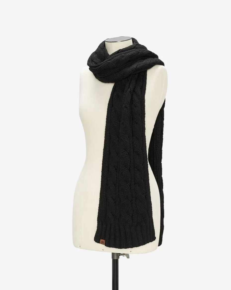 Online Roots Olivia Cable Scarf BLACK