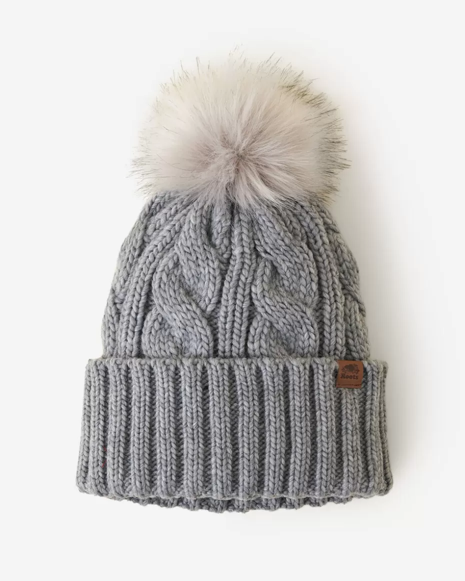 Cheap Roots Olivia Cable Toque MEDIUM GREY MIX