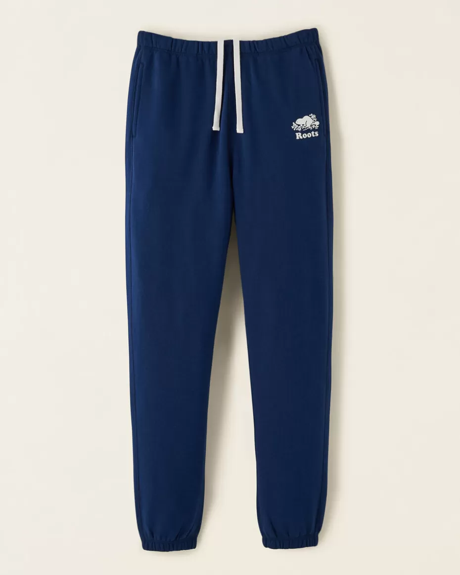 Outlet Roots Organic Cooper High Waisted Sweatpant TRUE NAVY