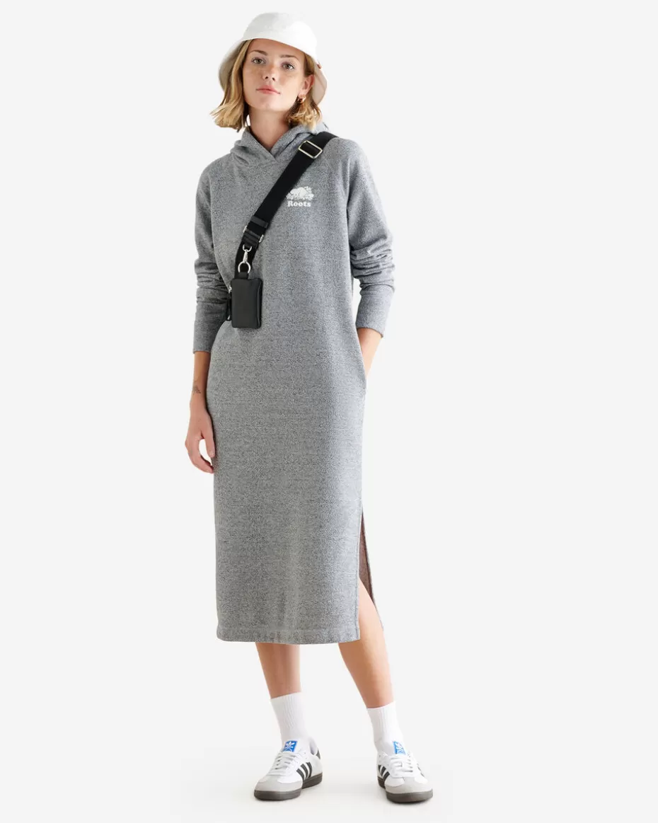 Cheap Roots Organic Cooper Hoodie Midi Dress SALT & PEPPER