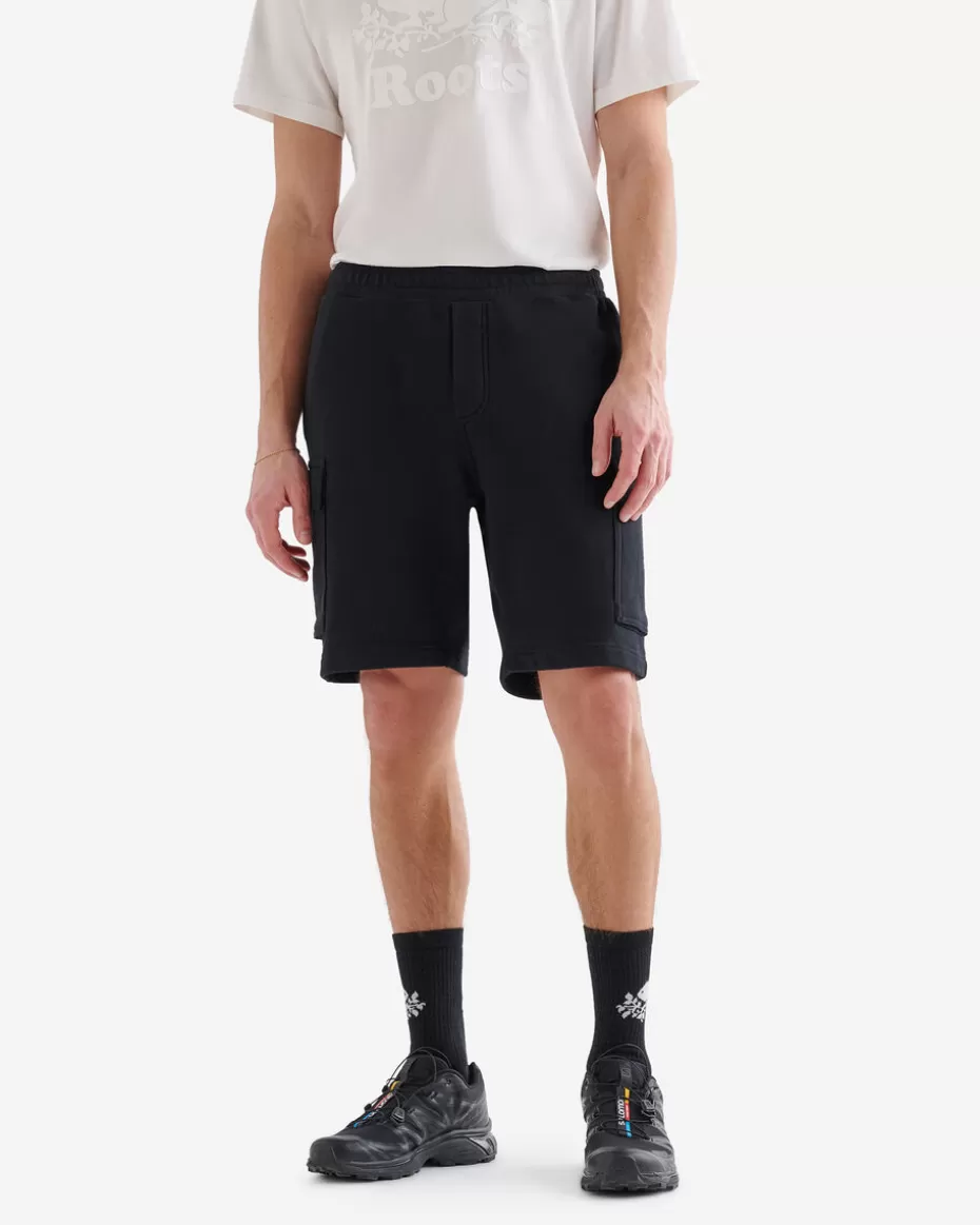 Outlet Roots Organic Original Cargo Sweatshort 9 Inch BLACK/BLACK