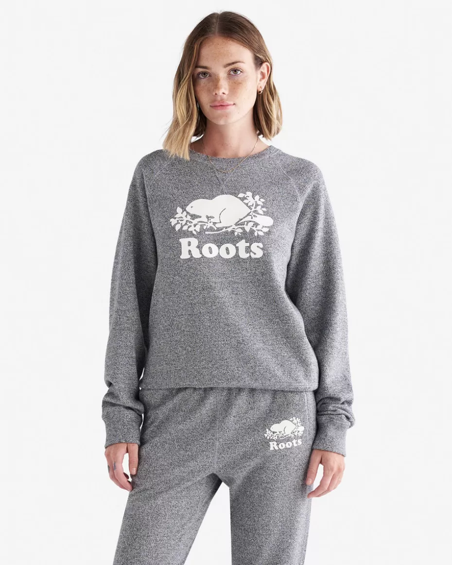 Sale Roots Organic Original Crew Sweatshirt SALT & PEPPER