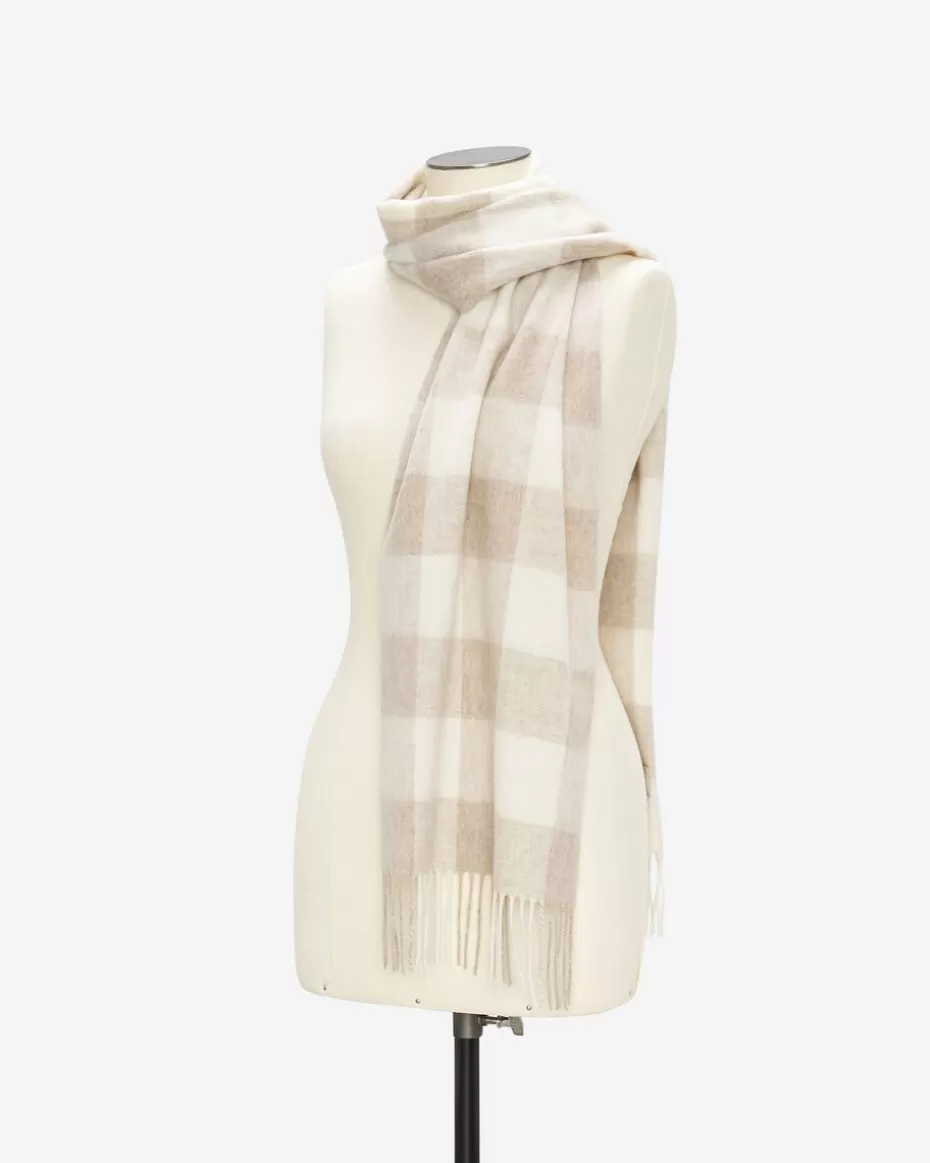 Shop Roots Plaid Wool Scarf FLAXSEED MIX