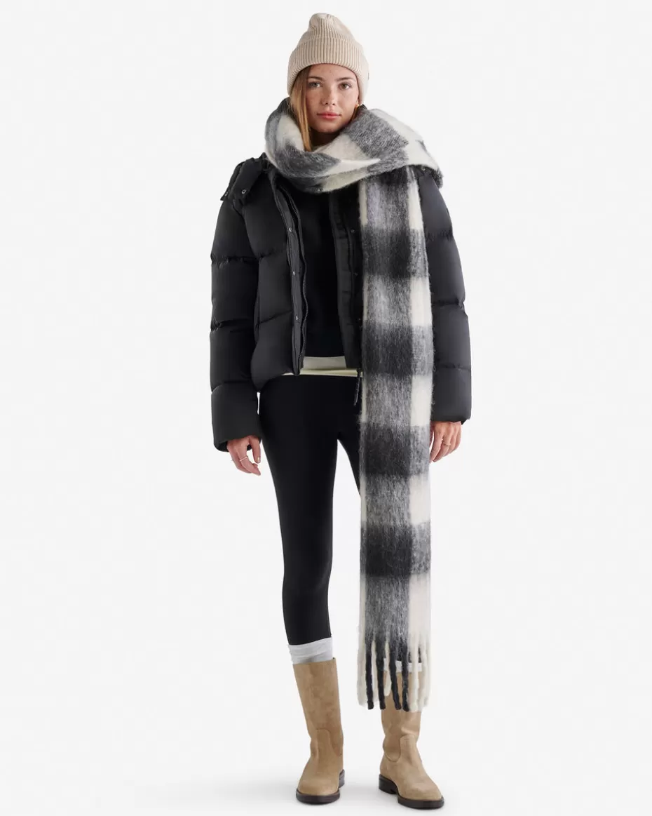 Sale Roots Relais Plaid Wool Blend Scarf WHITE/BLACK