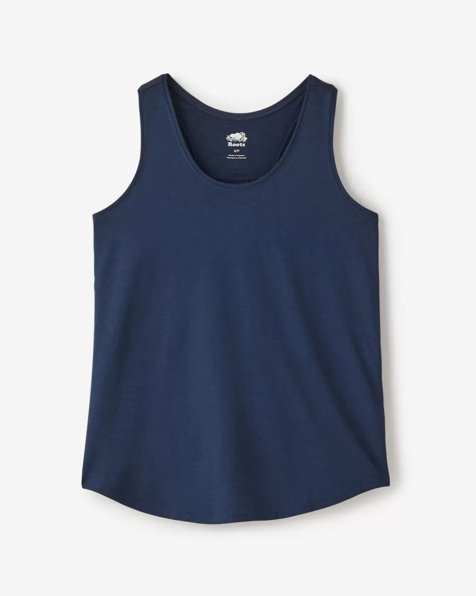 Shop Roots Renew Racer Tank NAVY BLAZER MIX