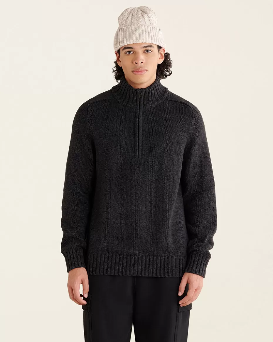 New Roots Robson Relaxed Half Zip Stein Sweater