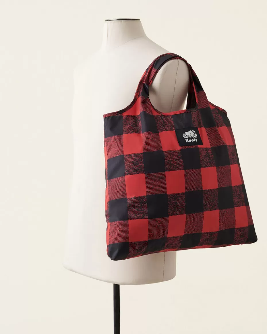 Online Roots Packable Shopping Bag CABIN RED