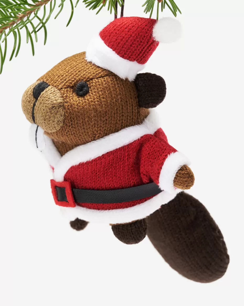 Cheap Roots Santa Beaver Ornament GRIZZLY BROWN