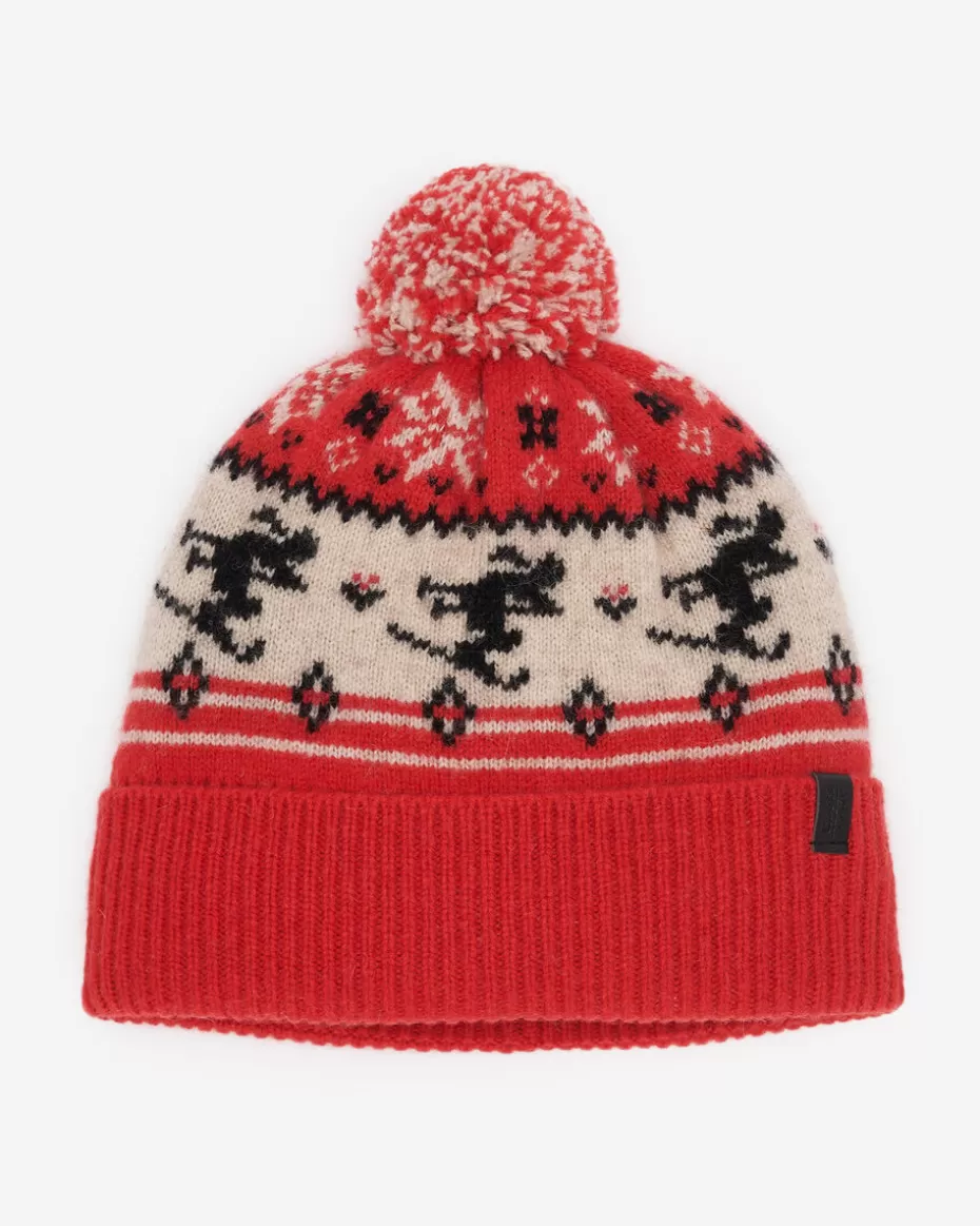 Clearance Roots Sayward Fair Isle Wool Toque CARDINAL RED